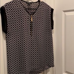 Blue and white blouse